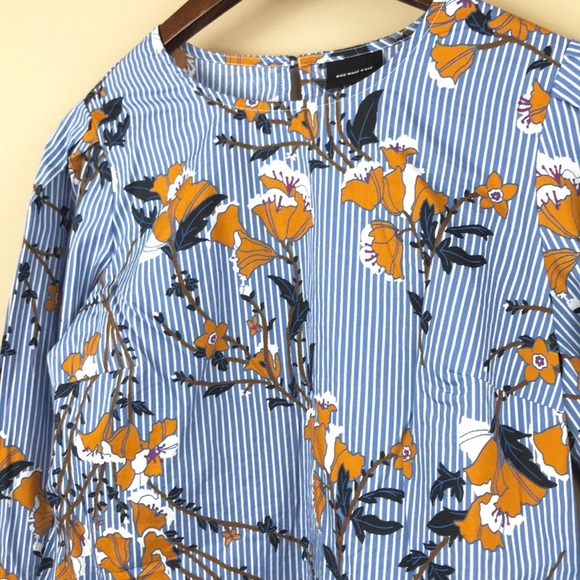 Who What Wear Striped Bell Sleeve Top Shirt #803 - Picture 2 of 5